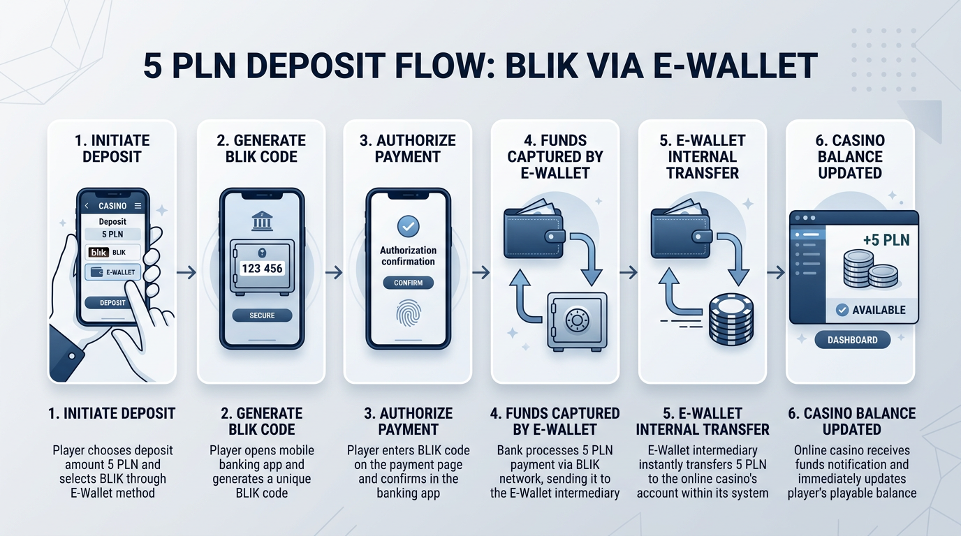 Schemat płatności BLIK 5 zł w kasynie online